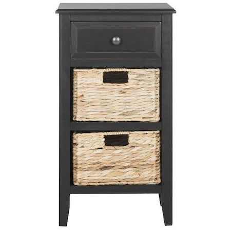 Safavieh Everly Drawer Side Table- Distressed Black - 27.6 x 11.8 x 15 in. AMH5743A